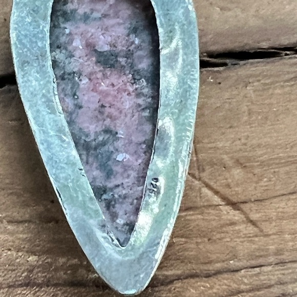 Garnet & rhodochrosite butterfly necklace with earrings - Picture 6 of 10